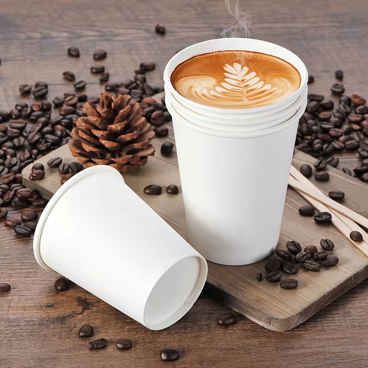 Disposable Parchment Paper Coffee Cups, Disposable White Paper Cups, Milk  Tea Hot Drinks Parchment Cups, Parchment Paper Cups,built-in Film Not Easy  To Leak,various Specifications, For Hot Coffee, Cold Drinks, Parties Or  Outdoors 