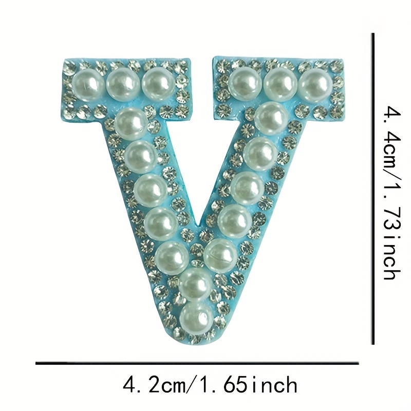 Alphabet Initial Letter Iron On Patches Faux Pearl - Temu