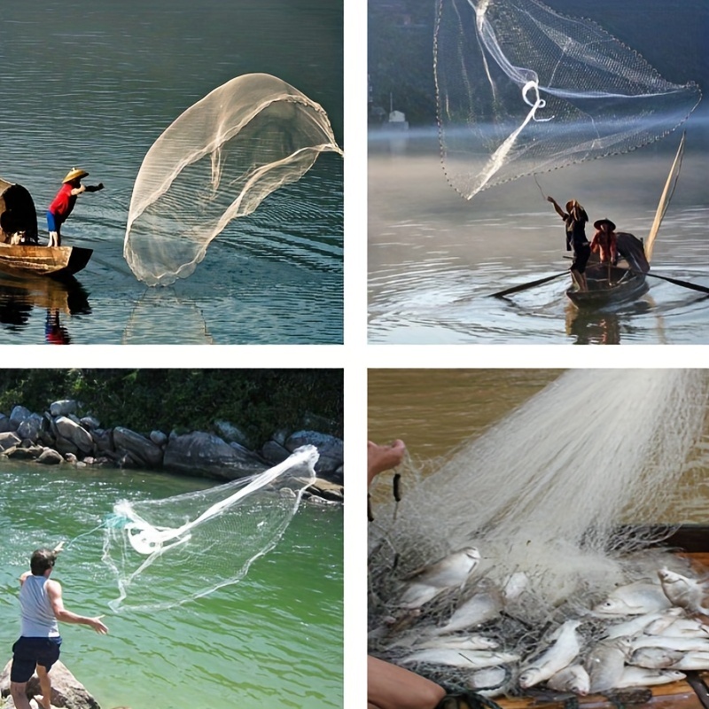 Hand Casting Fishing Net Durable Fishing Mesh Without Ring - Temu
