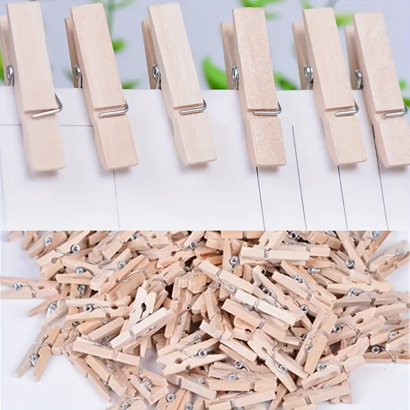 White Mini Clothespins Wooden Clothespins Parties Photos - Temu