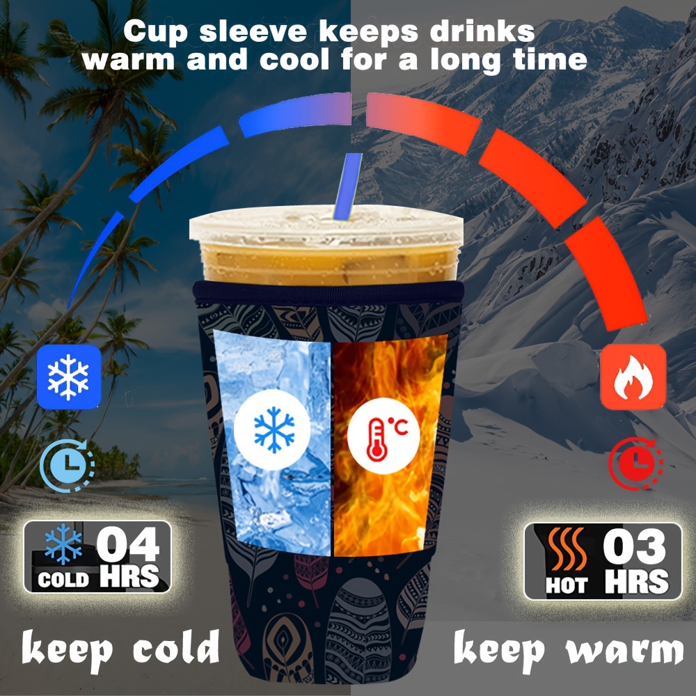 Reusable Iced Coffee Insulator Sleeves For Cold Beverages And Neoprene Cold  Coffee Cup Sleeves Cooler Cover For Coffee Cups(floral) - Temu