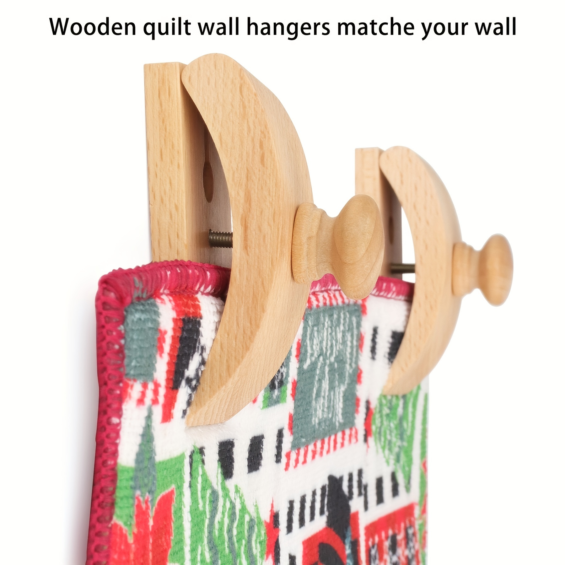 2 Quilt Hangers, Wall Hanging Hanger, Wooden Wall Hanger, Wooden