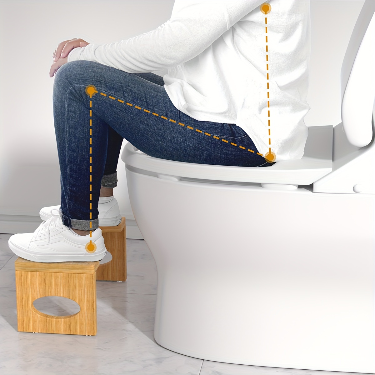 Tabouret de toilette pliable, 7 pouces de posture accroupie saine Tabouret  de caca avec pieds antidérapants par Cheago, tabouret de pied de voyage