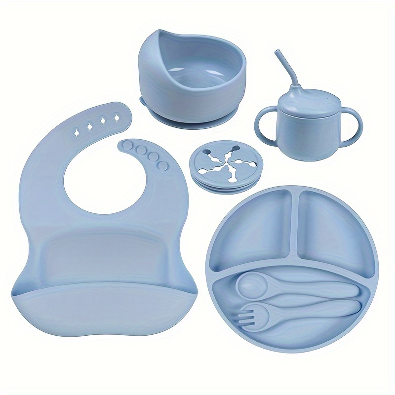 Silicone Dinner Plate Bowl Fork Spoon Bib Cup And Lids Temu Australia