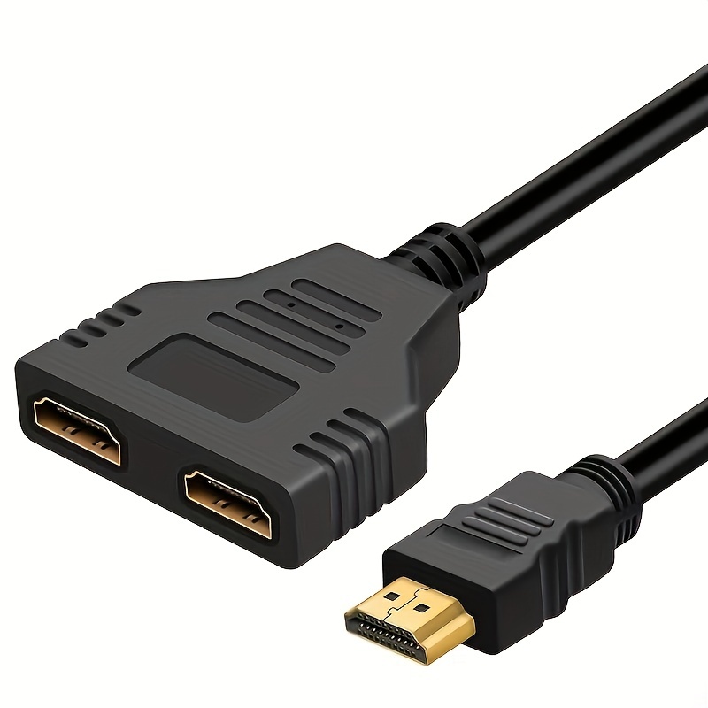  Cable adaptador divisor HDMI macho a HDMI hembra dual de 1 a 2  vías, compatible con dos televisores al mismo tiempo, señal de uno en  entrada, dos salidas : Electrónica