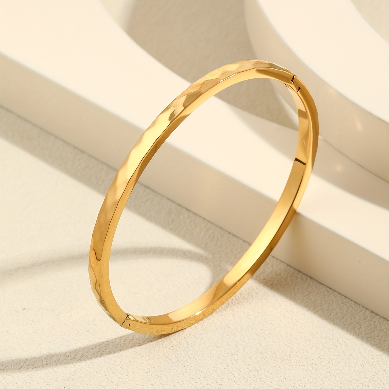 Stylish Ripple Plain Titanium Steel Bracelet