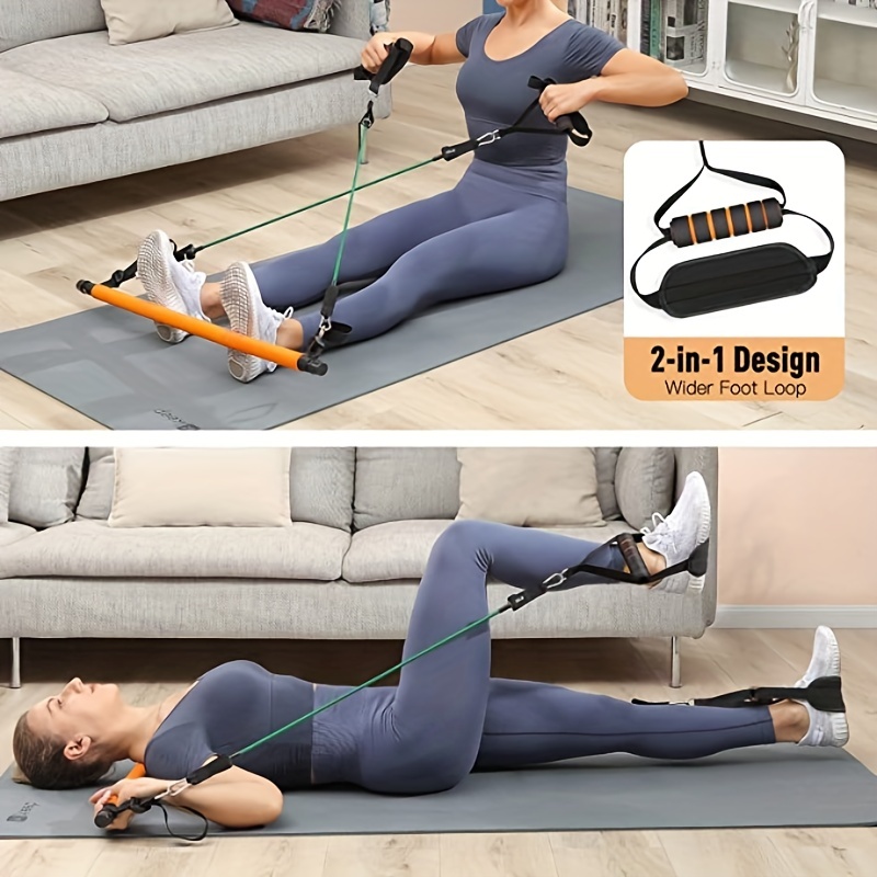  Pilates Bar Kit with Resistance Bands for Men and