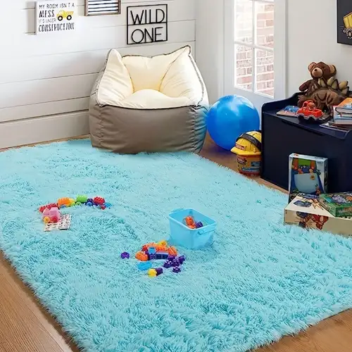 Alfombra de área de 6 x 9 pies para sala de estar, dormitorio, alfombra de  área grande gris esponjosa para cuarto de bebé, habitación del bebé