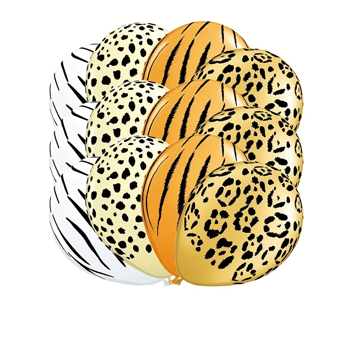 Safari Animal Print Balloons Matching Ribbon Zebra Lion - Temu Australia