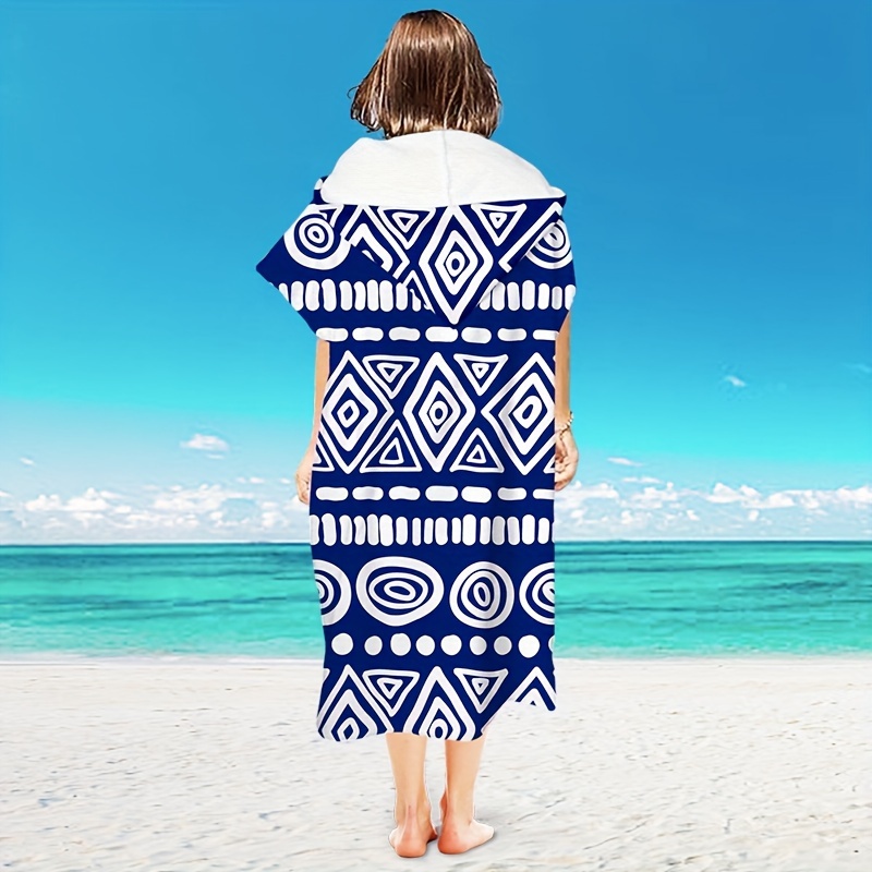 Swimming pool beach towels microfiber changing robe cloak man women  bathrobe hooded surf poncho towel swimsuit beachwear