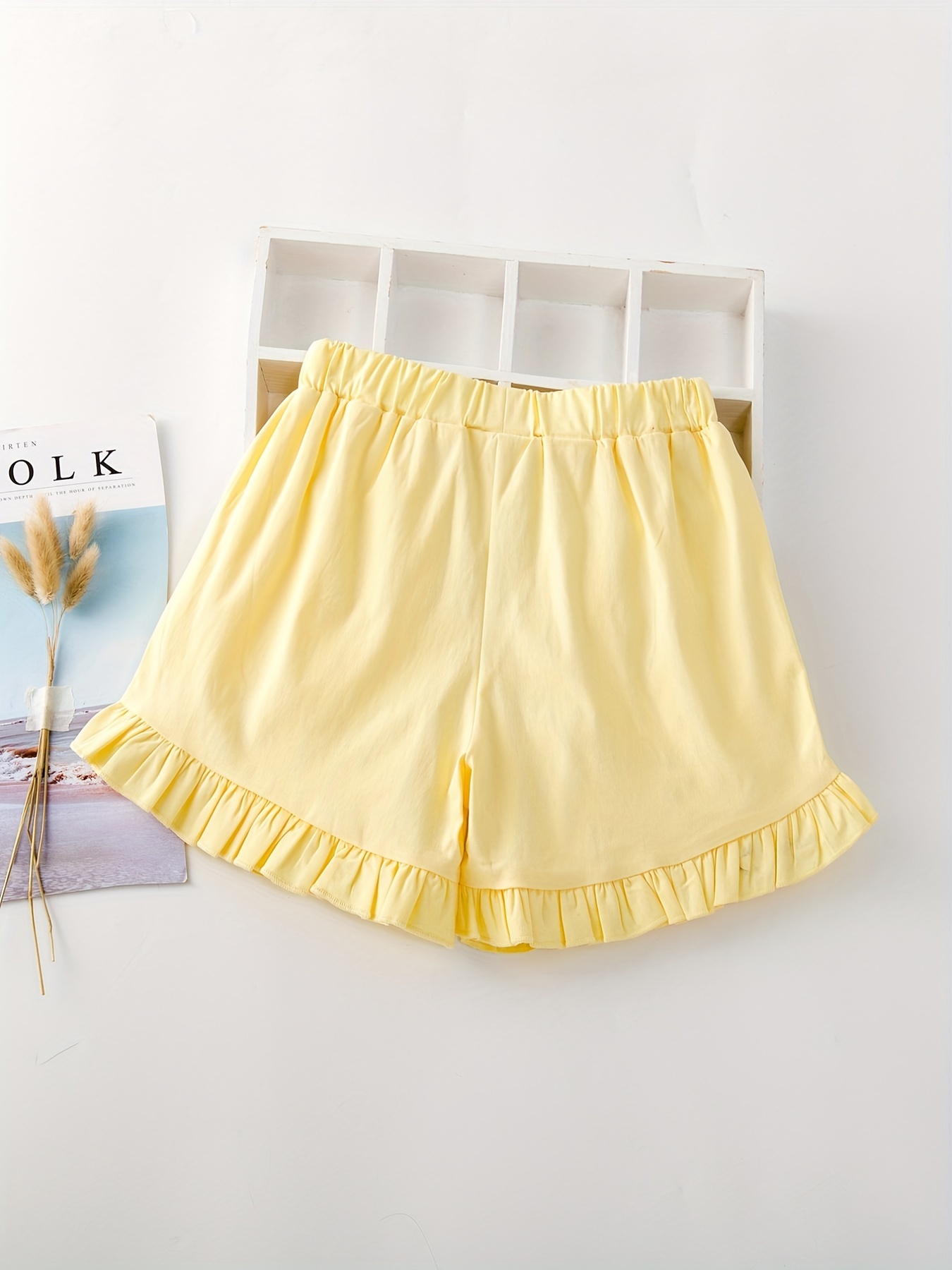 Girls' Summer Ruffle Edge Casual Shorts