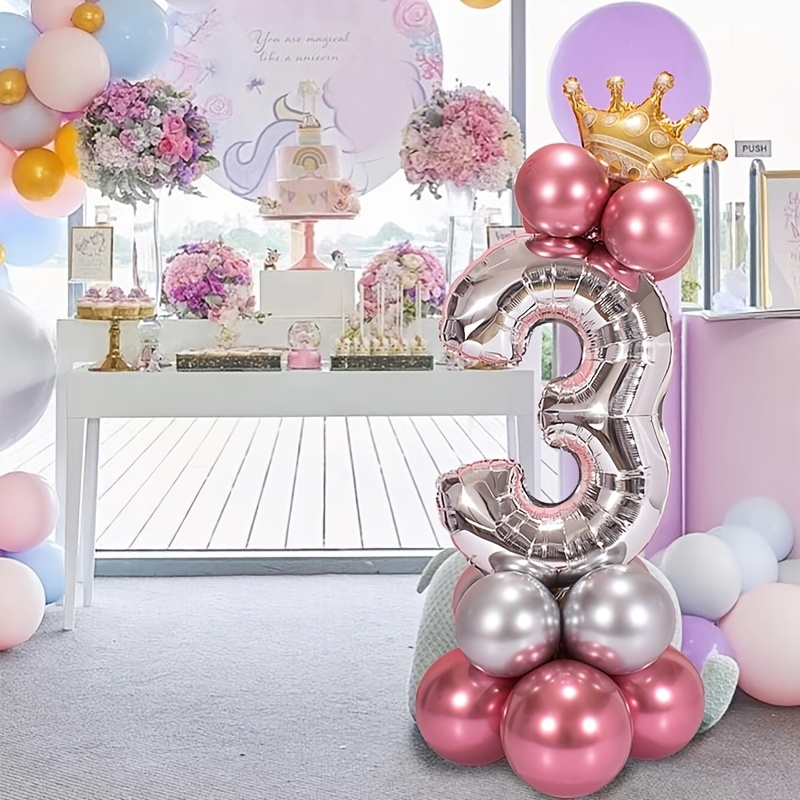  Globos, 11 globos de aluminio de 1 año para decoración