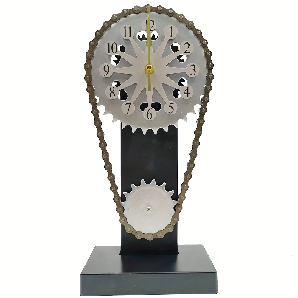 Metal Edition Rotating Gear Clock Decorative Wall Clock Vintage Mechanical  Clock Industrial Style Wall Chain Clock Rotating Gear Clock Home Garden