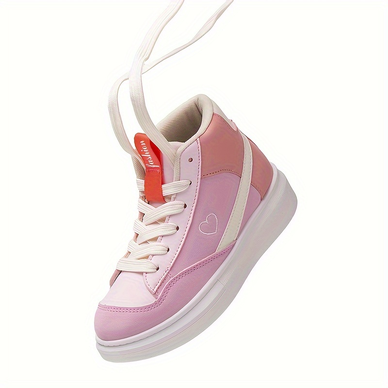 Girls Trendy Lace-up Skate Shoes, Casual Outdoor Anti-skid Platform Walking  Shoes