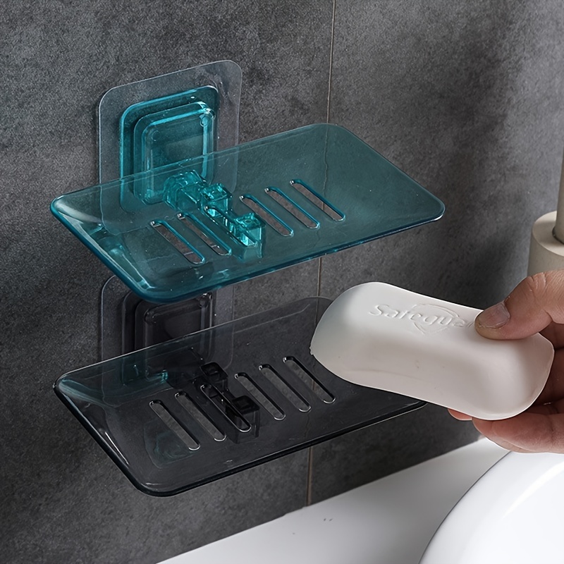 Bathroom Wall Mounted Soap Rack Holder with Drain