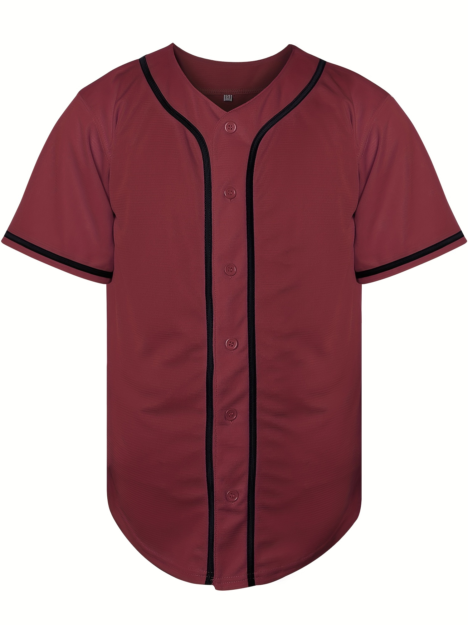 Mens Solid Baseball Jersey, Casual Button Up Short Sleeve Sports Uniform Hip Hop Shirt,Breathable, Quick Dry,Temu