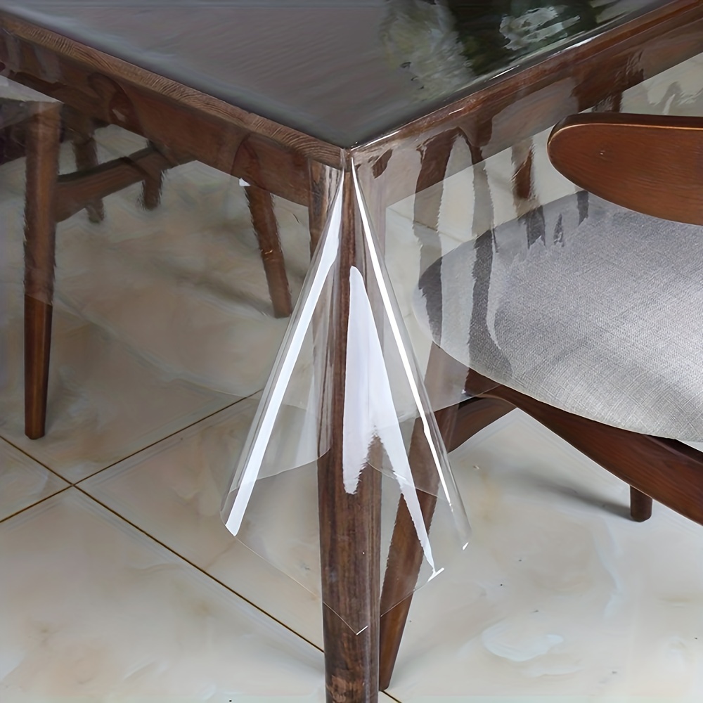 Protector grueso de PVC transparente para mesa, mantel de cristal de  plástico, protector de escritorio lavable para muebles de comedor de  madera, mesa