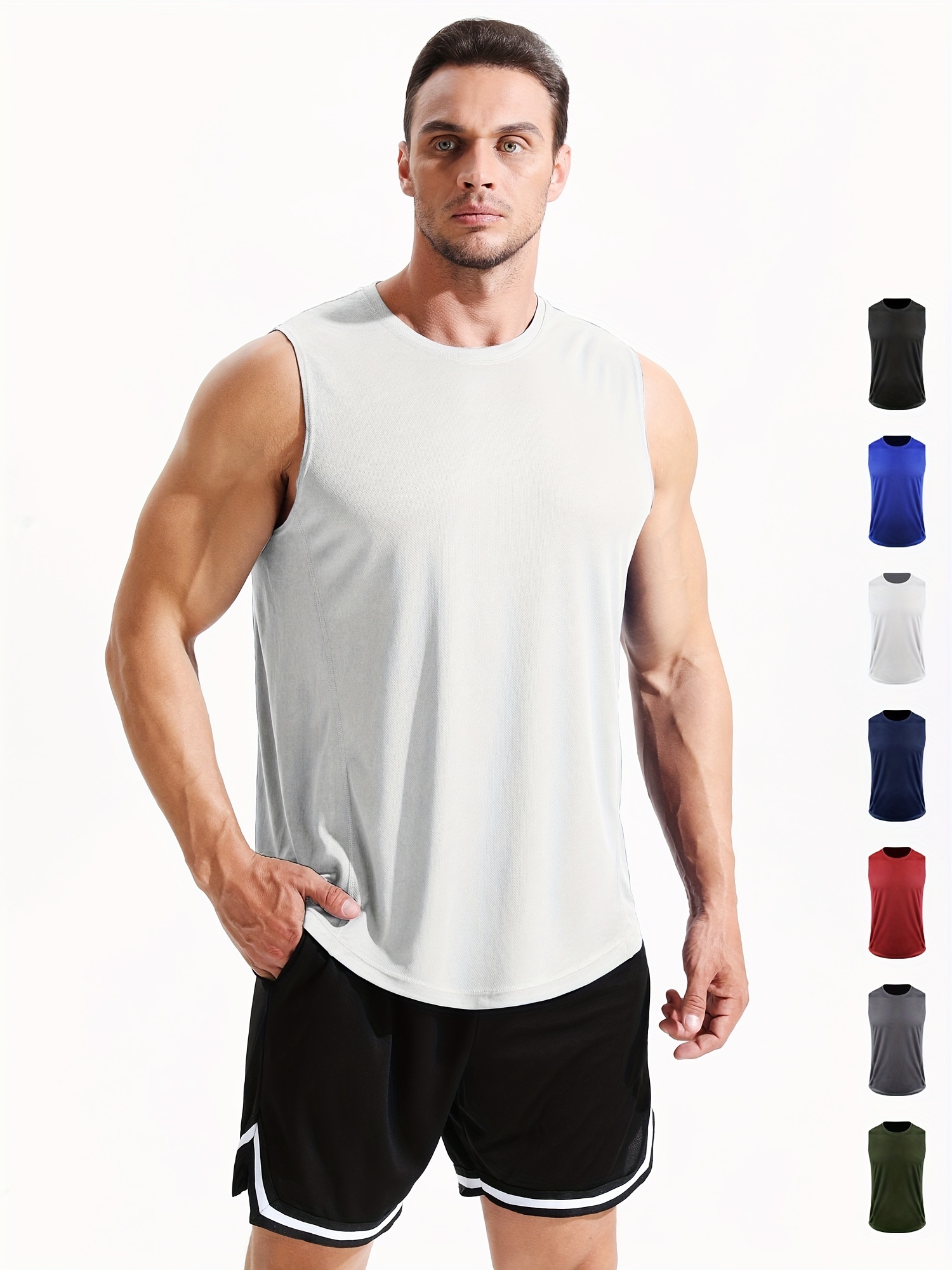 Men's Sleeveless Loose Tank Top, Sweat Absorbing Fast Dry Vest For Running  Track And Field Training Bodysuit Yoga