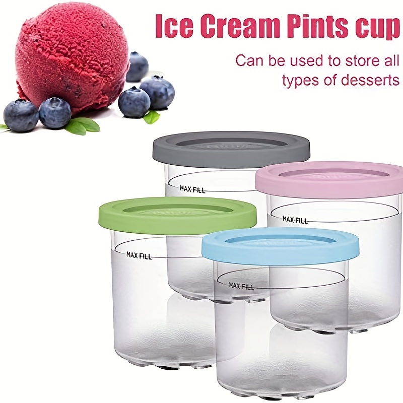 4pcs Pintes et couvercles de crème glacée pour Ninja Creami Nc301