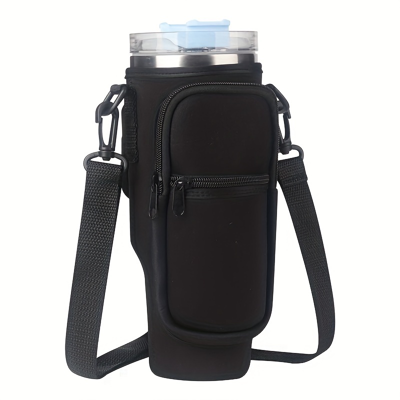 1pc Water Bottle Carrier Bag With Phone Pocket For 40oz Tumbler