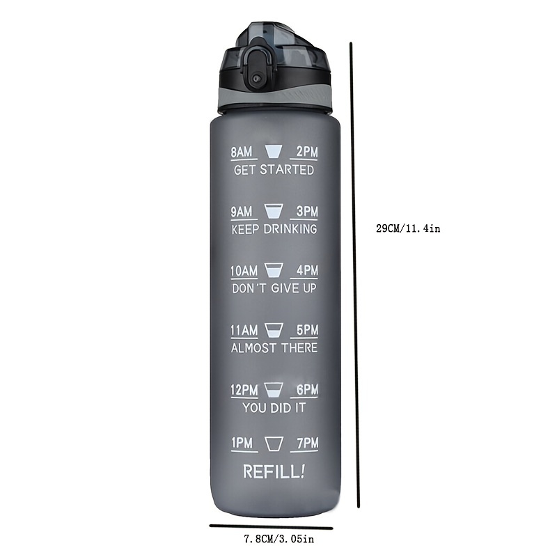 Leakproof Gradient Color Water Bottle With Time Mark And - Temu