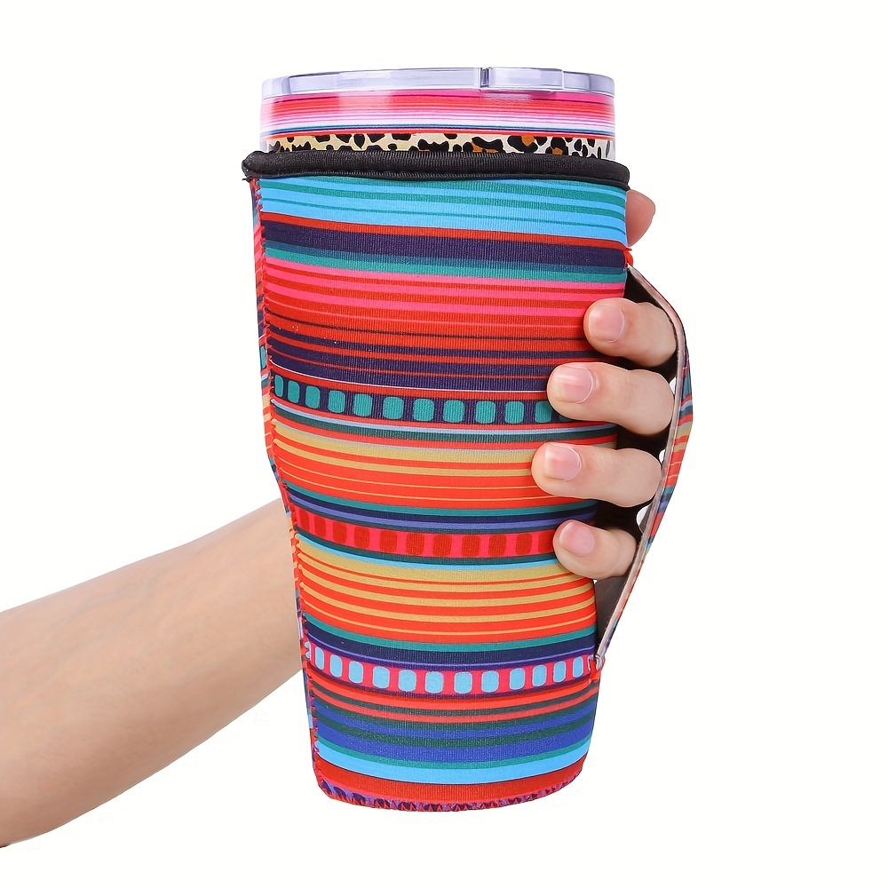 Colorful Neoprene Cup Sleeve With Handle - Heat Resistant