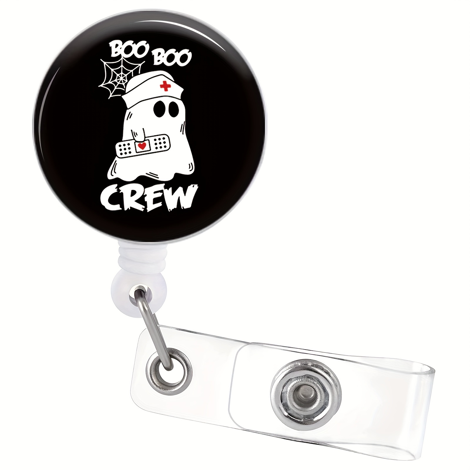 Halloween Badge Reel Retractable ID Clip Cute We Are All Mad Here Badge Holder Alligator Clip Holiday Phlebotomy Phlebotomist Nicu Nurse Medical