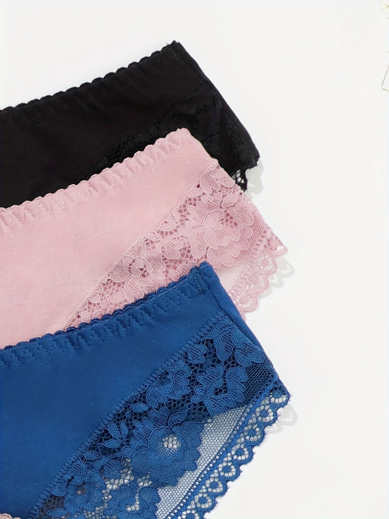 Plus Size Sexy Panties Set Women's Plus Contrast Lace Wave - Temu