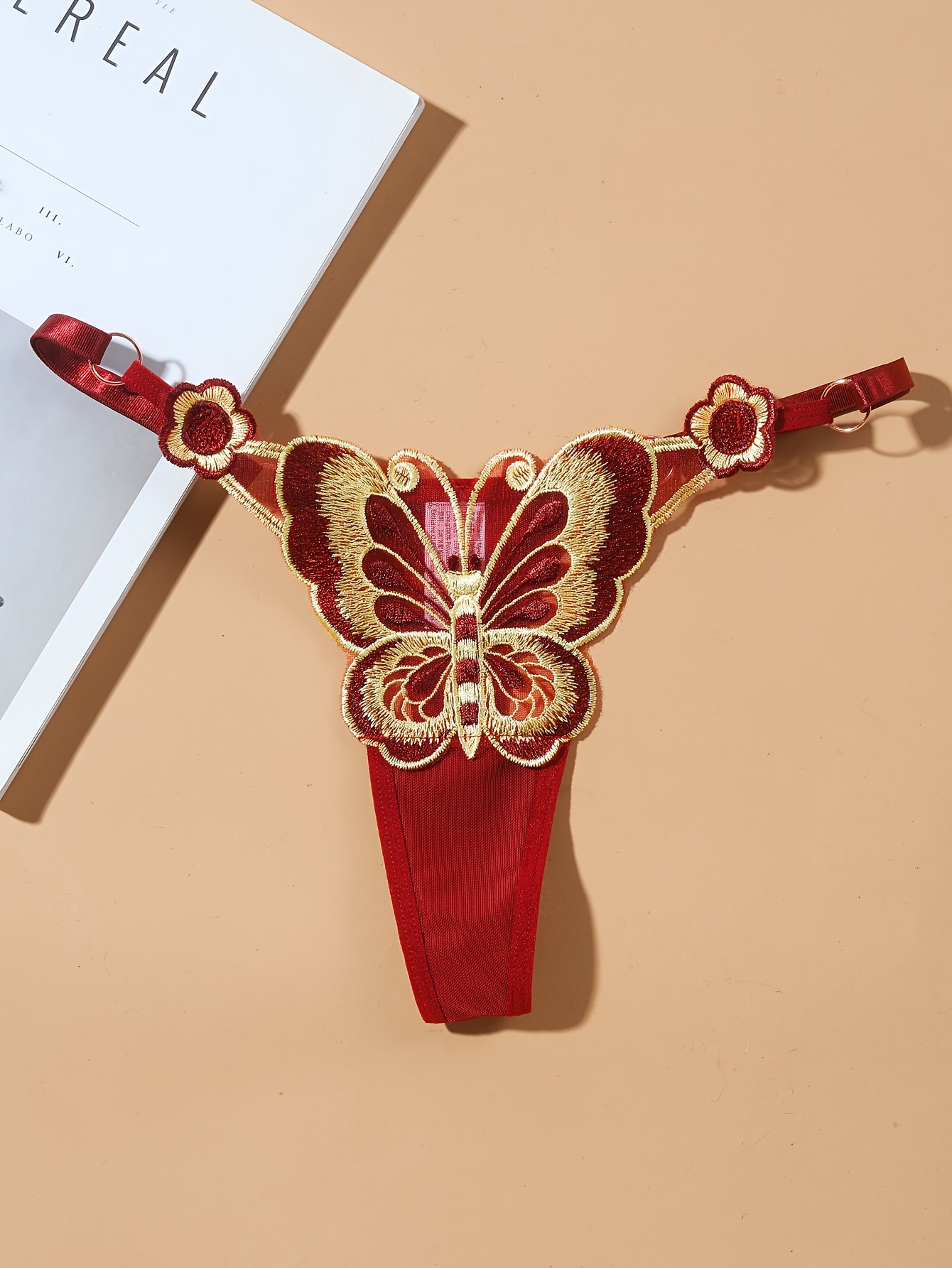 Red Butterfly Decoration C-String Underwear For Women – Nightytonight