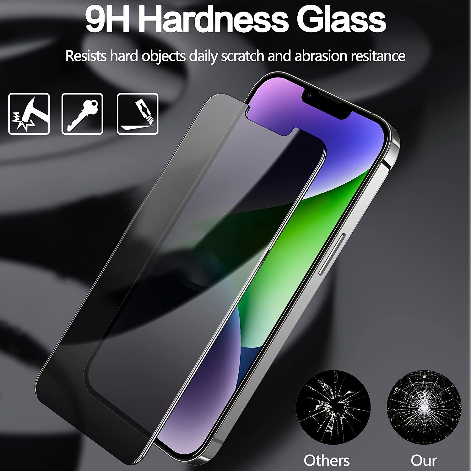 iPhone 11 Pro Max Privacy Screen Protector, iPhone Xs Max Privacy Screen  Protector, 2 Pack Anti Spy Private Case Friendly Anti-Scratch 9H Hardness