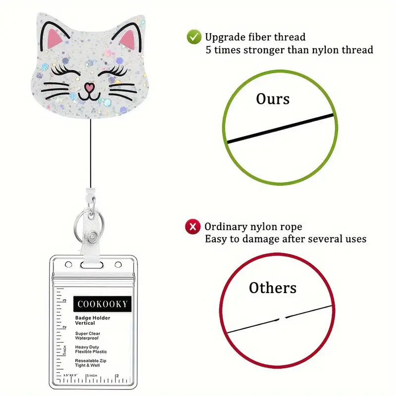 Cartoon Cat Badge Reel Retractable Nurse Id Name Card - Temu Malaysia