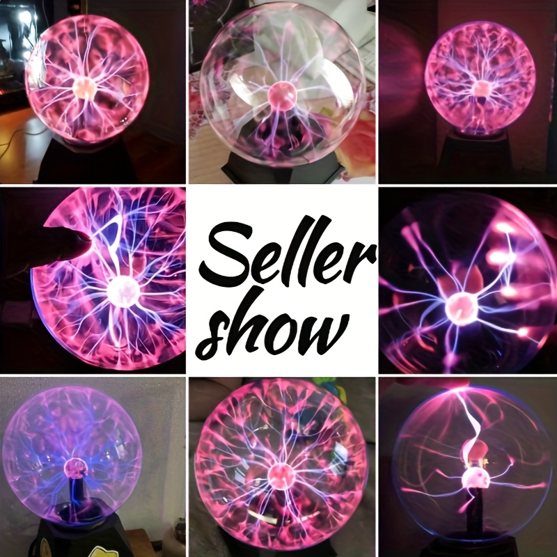 Plasma Ball Light, 6 Inches, Touch and Sound Activated Lightning