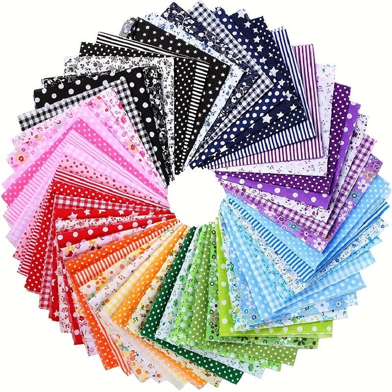 

56 Pcs, 9.8" X 9.8" (25cm X 25cm), Precut Multi-color And Different Pattern For Sewing Quilting Crafting, Home Party Craft Fabric Diy Sewing Mask