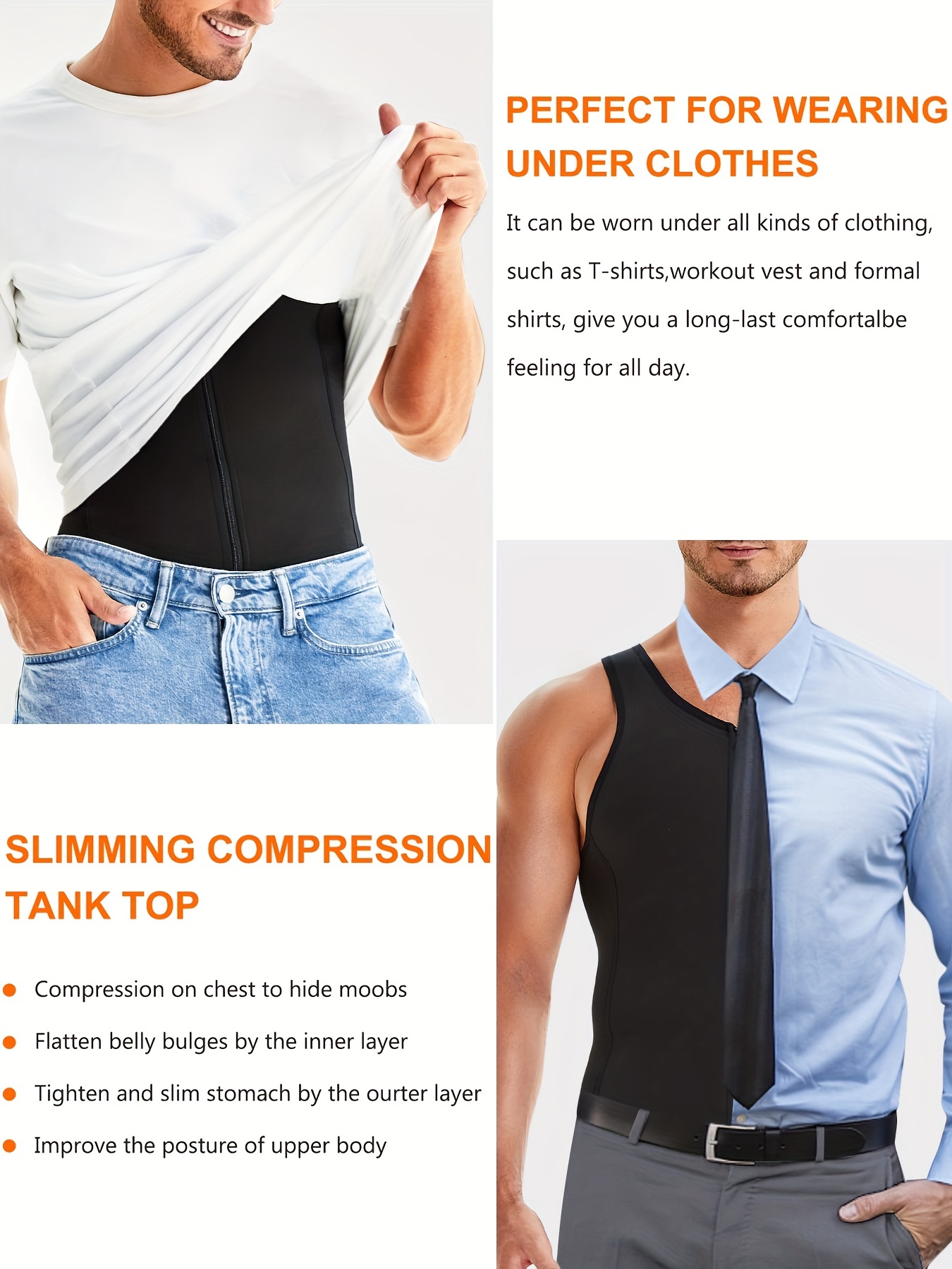 Fashion Mens Slimming Body Shaper Posture Vest Belly Compression