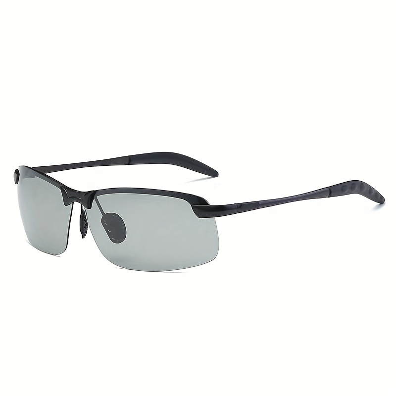 Men's Vintage Photochromic Lenses Square Frame Polarized Sunglasses