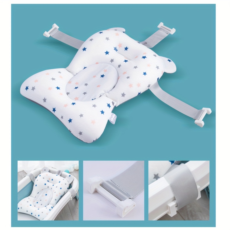 Baby Bath Mat with Baby Shower Seat Bathtub Cushion Back Support