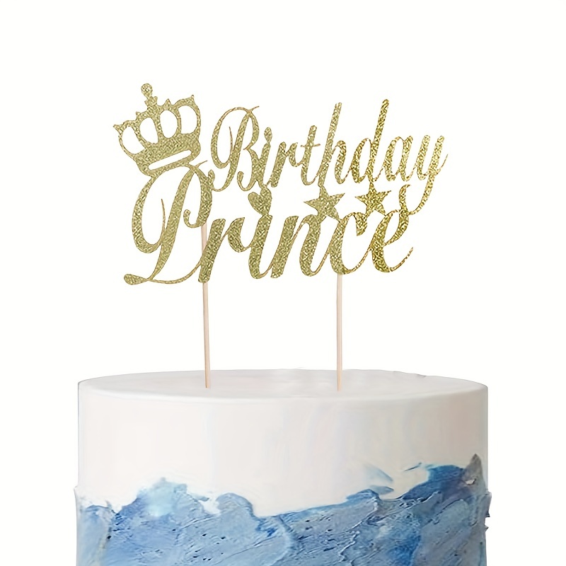 1pc, Corona Dorada Y Plateada Para Cumpleaños De Príncipe Bebé Niño,  Decoración De Pastel De Cumpleaños Y Suministros De Fiesta