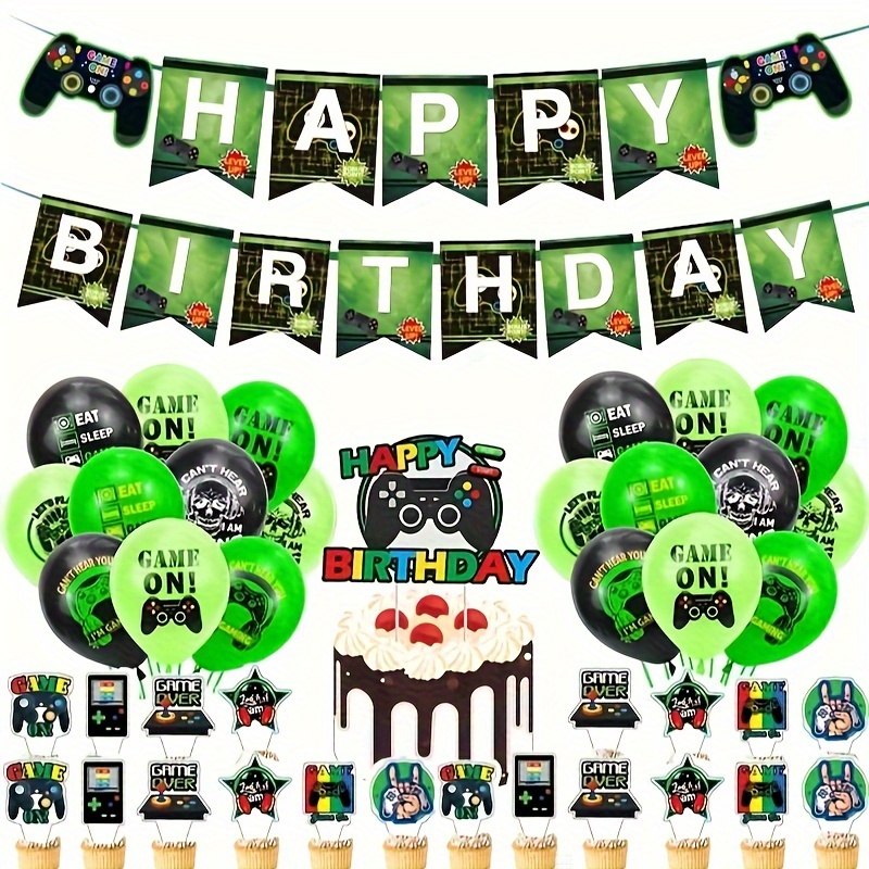 YOOYEH Minecraft,Decoraciones de fiesta de cumpleaños, 1 pancarta de feliz  cumpleaños, 9 decoraciones para tartas, suministros de decoración para  fiestas de cumpleaños para niños y niñas : : Hogar y cocina