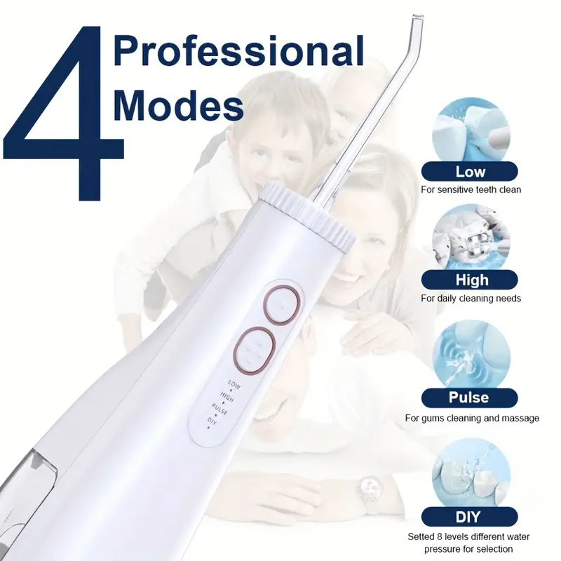 Professional Oral Hygiene Oral Irrigator IPX7 Waterproof  Tips Oral Care Appliances Rechargeable Water Flosser Cleaning details 4