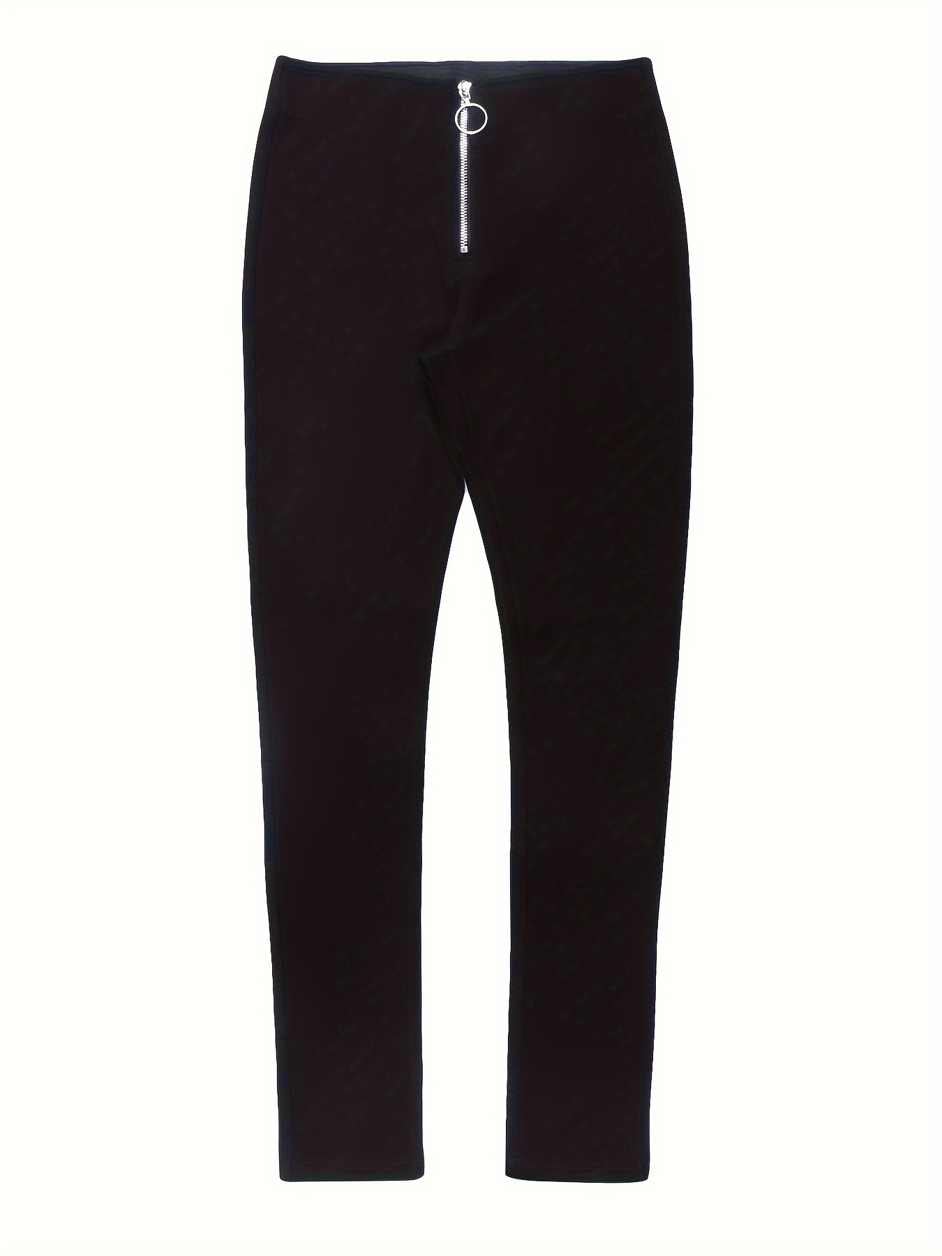 Solid Zip Front Skinny Pants, Casual High Waist Pants, Women's Clothing -  Temu United Arab Emirates