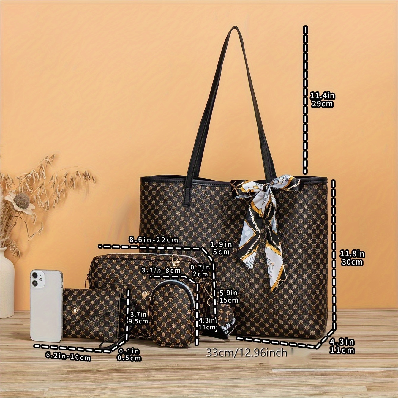 Monogram Tote Chain Bag 