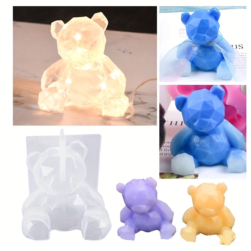 Crystal Droplet Glue Bear shaped Silicone Mold Diy Geometric - Temu