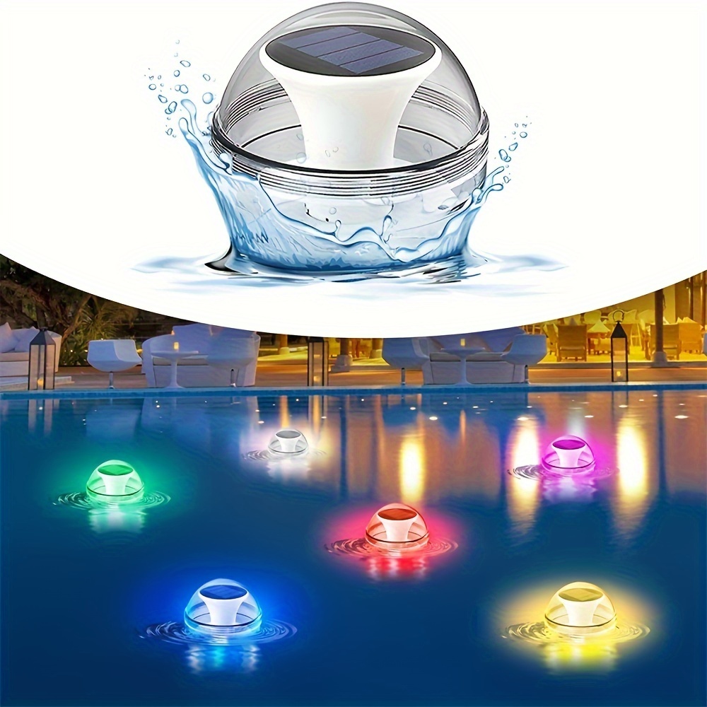 Lampe solaire--Umière Piscine Flottante,Lampe Solaire Piscine avec RGB  Couleurs Changement,Étanche Boule Lumineuse