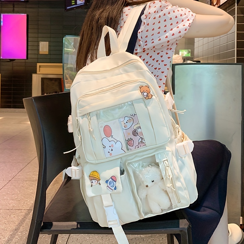 Large Capacity High School Student Backpack Schoolbag Girls - Temu