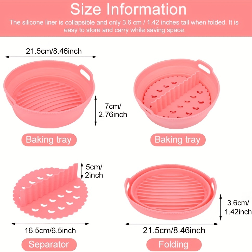 16.5cm Air Fryer Reusable Pot Silicone Oven Baking Tray Round
