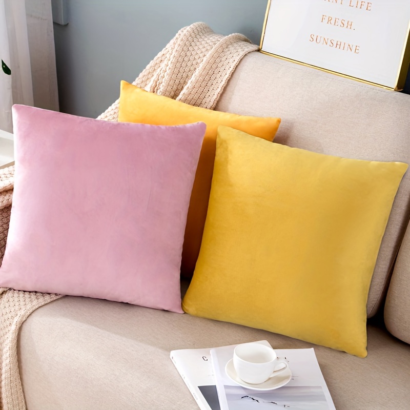 

Velvet Soft Solid Decorative Square Throw Pillow Covers Set Cushion Case For Home Sofa Bedroom Car 17.5x17.5 Inch, 45 X 45 Cm