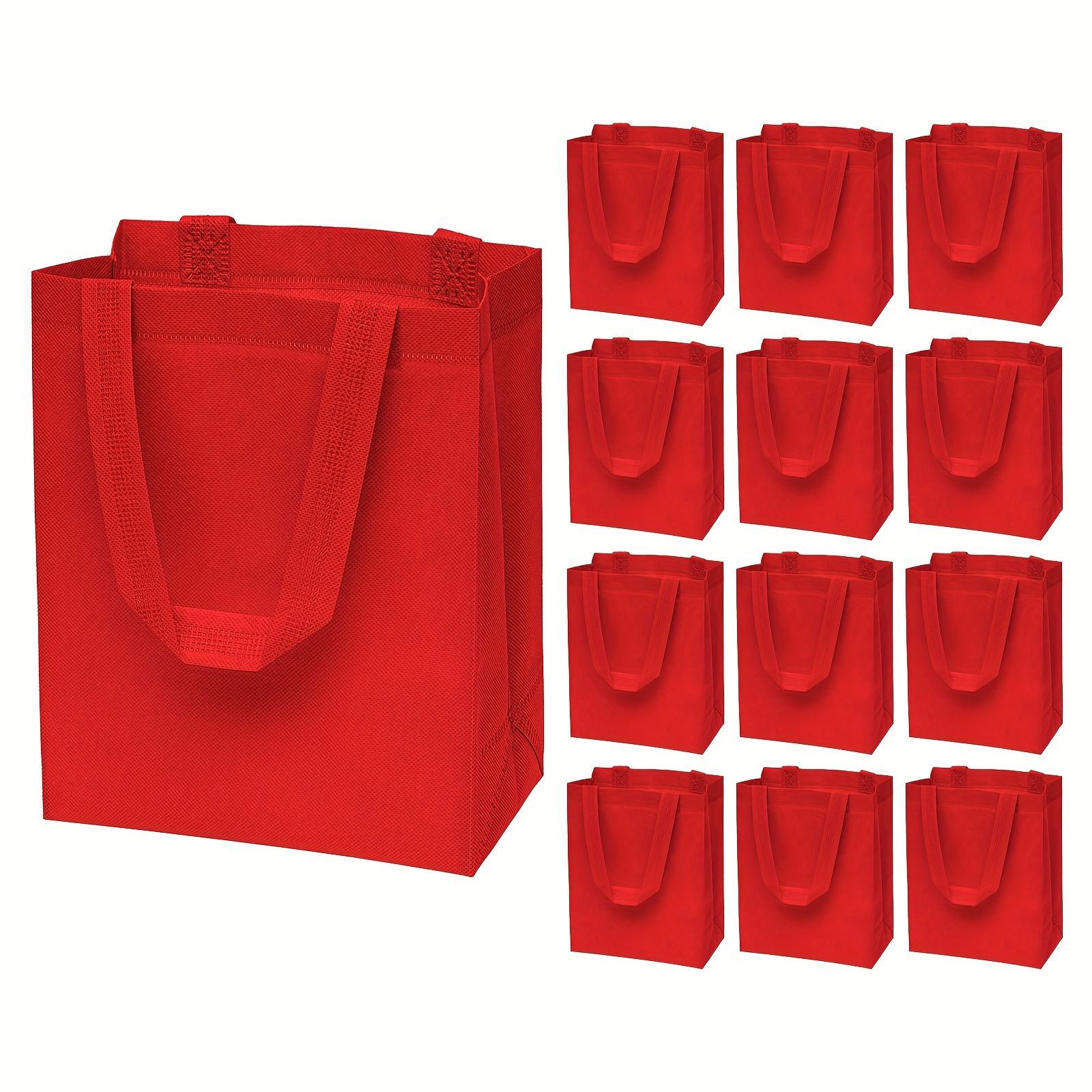 Paquete de 100 bolsas pequeñas de regalo rosas de 5.9 x 3.15 x 8.26  pulgadas, bolsas de papel kraft con asas a granel para regalos de fiesta de