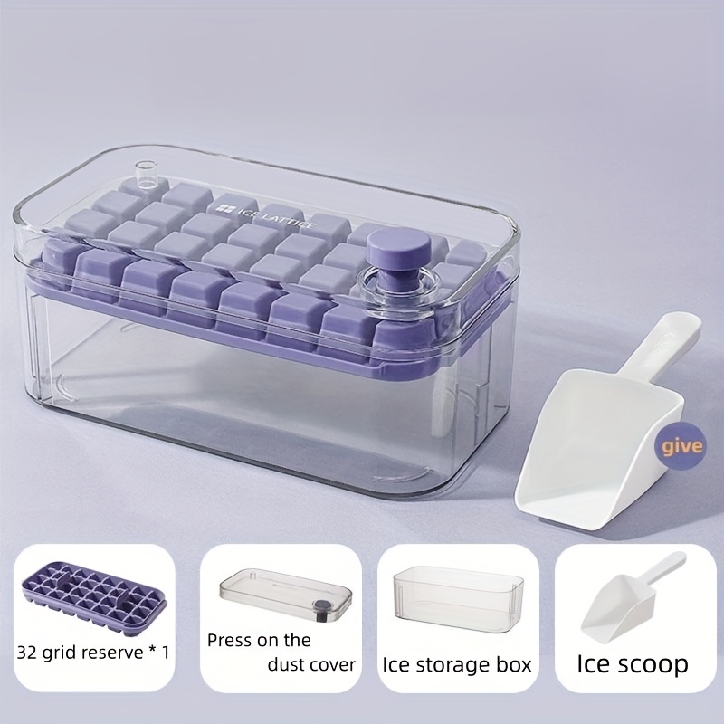 Round Ice Cube Tray With Storage Box Quick Demould Ice Cube Moulds Creative  Party Bar Kitchen Square Container Cold Drink Set