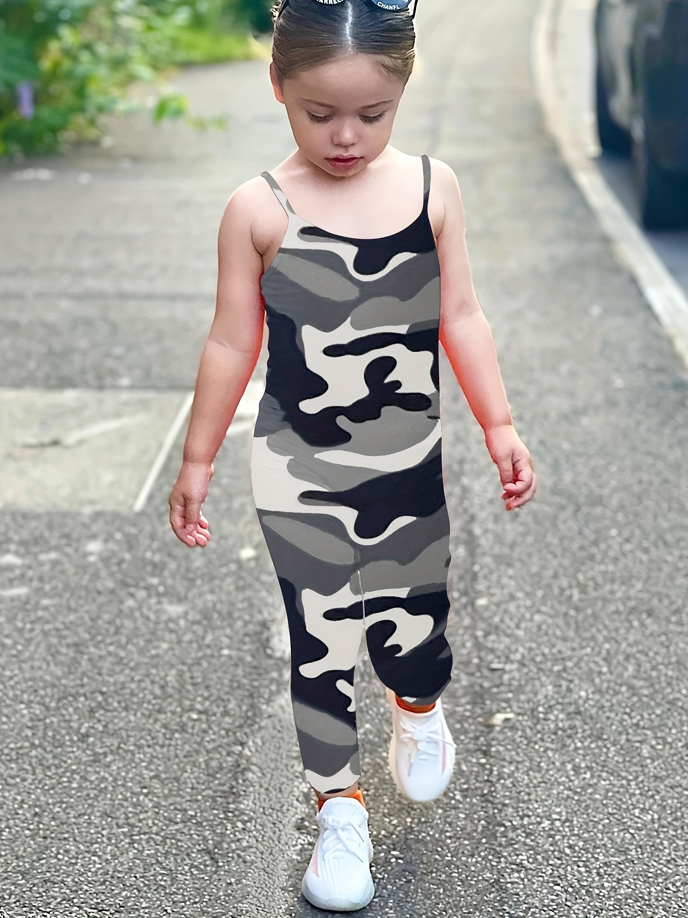 Girls Camouflage Sleeveless Jumpsuit With Long Pants Pullover Sports And  Leisure Jumpsuit For Girls