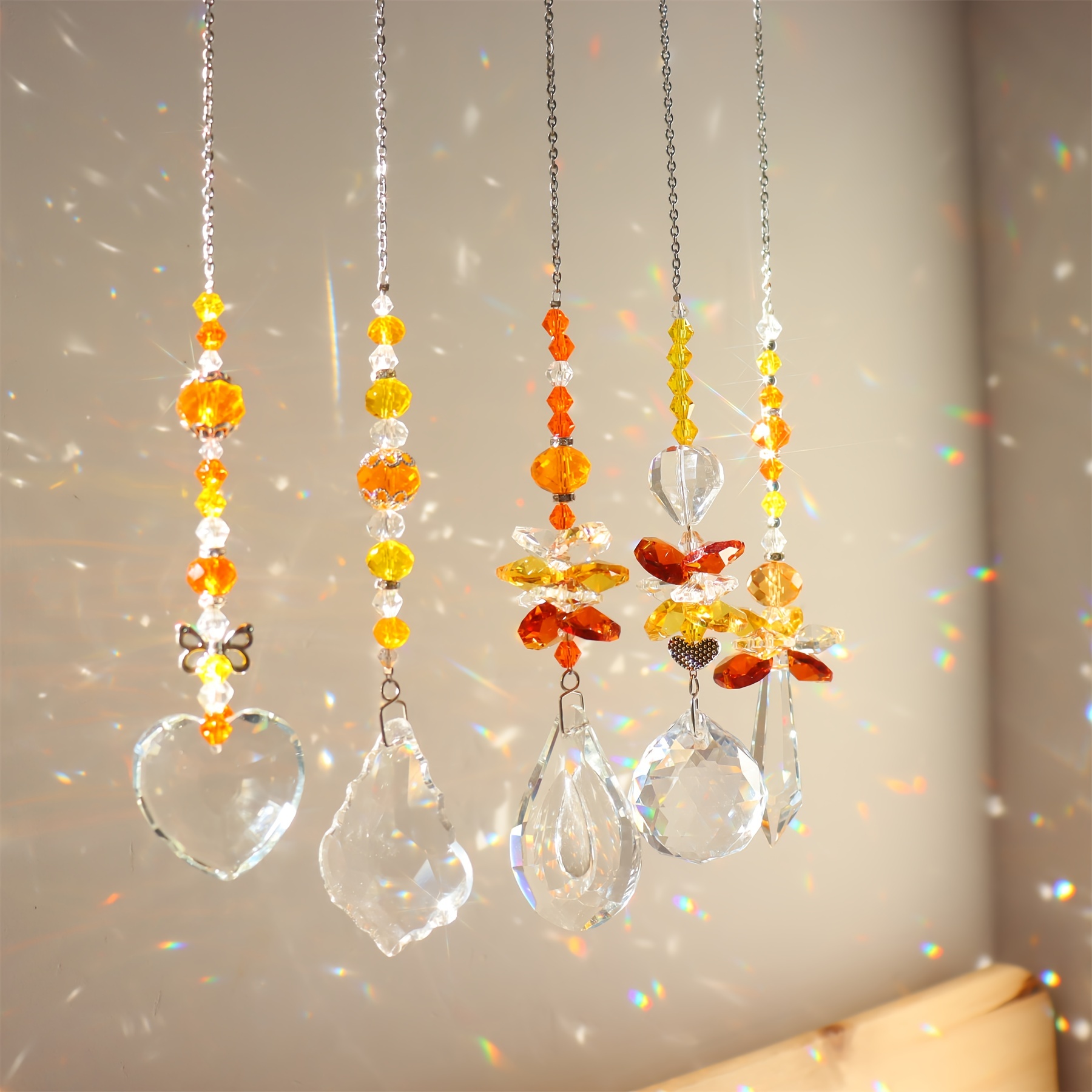 24 Pièces Attrape-Soleil en Cristal, Pendentif Cristal Prisme